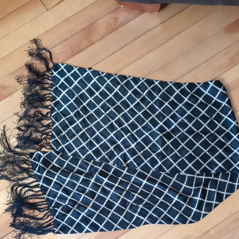 Vintage Silk Black And Gold With Fringe